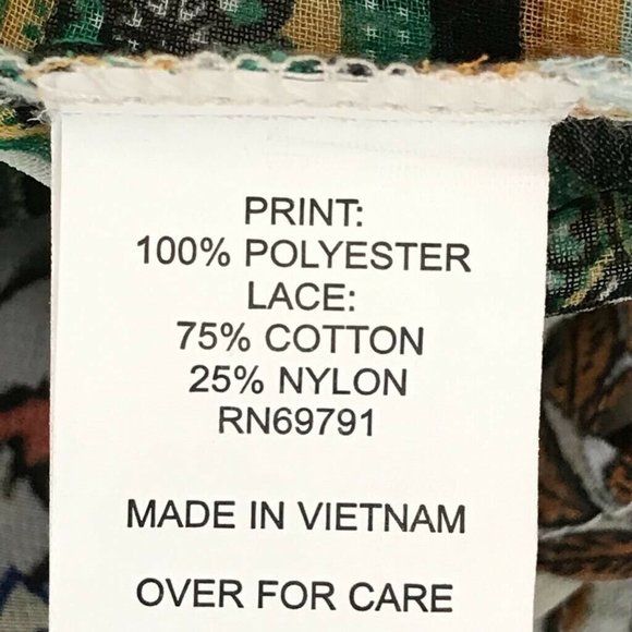 Fig And Flower Tunic Top Boho Floral Sheer Sz M - Picture 6 of 7